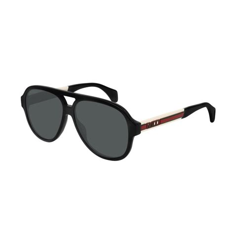 gucci black pilot aviator sunglasses|authentic Gucci aviator sunglasses black.